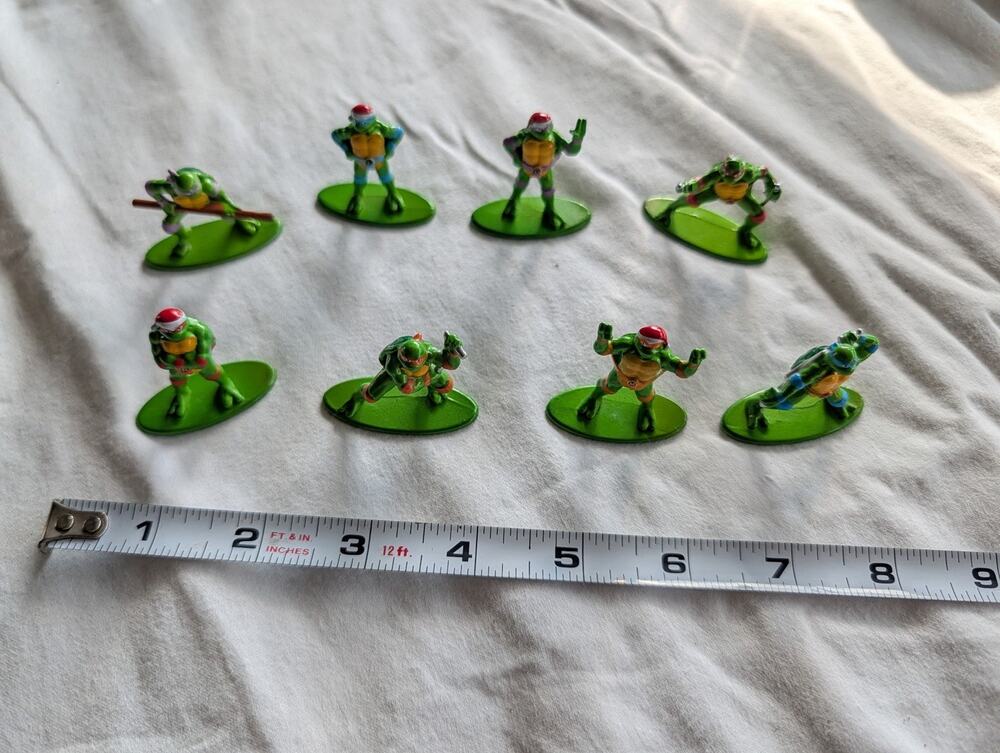 TMNT Mini Metal Figures Nano Metalfigs Lot Of 8 Jada Toys (G-2)